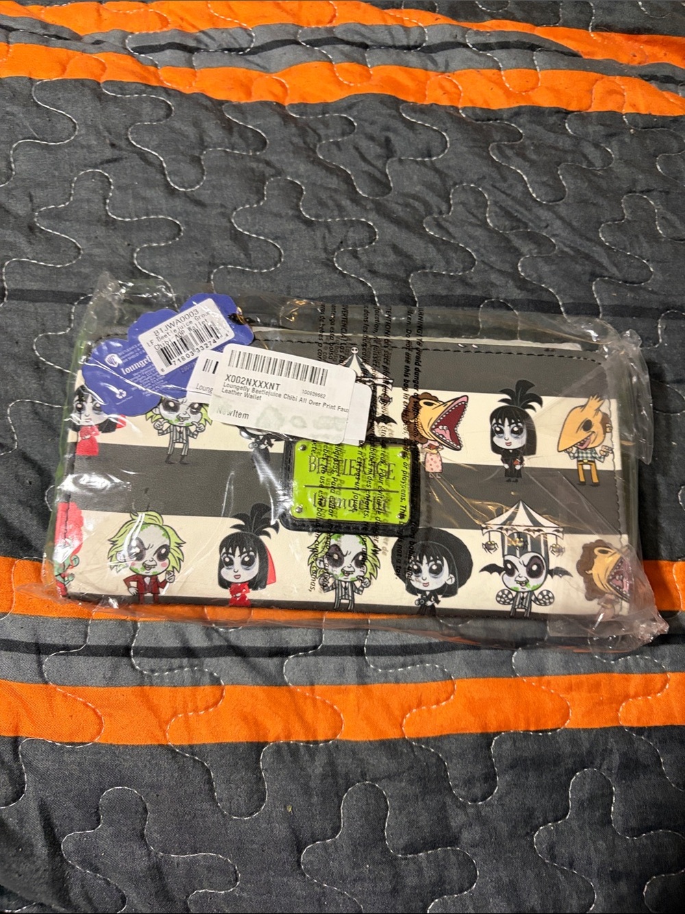 Themed Black & White Phone Wallet - Novelty Cartoon Design beetlejuice loungefly